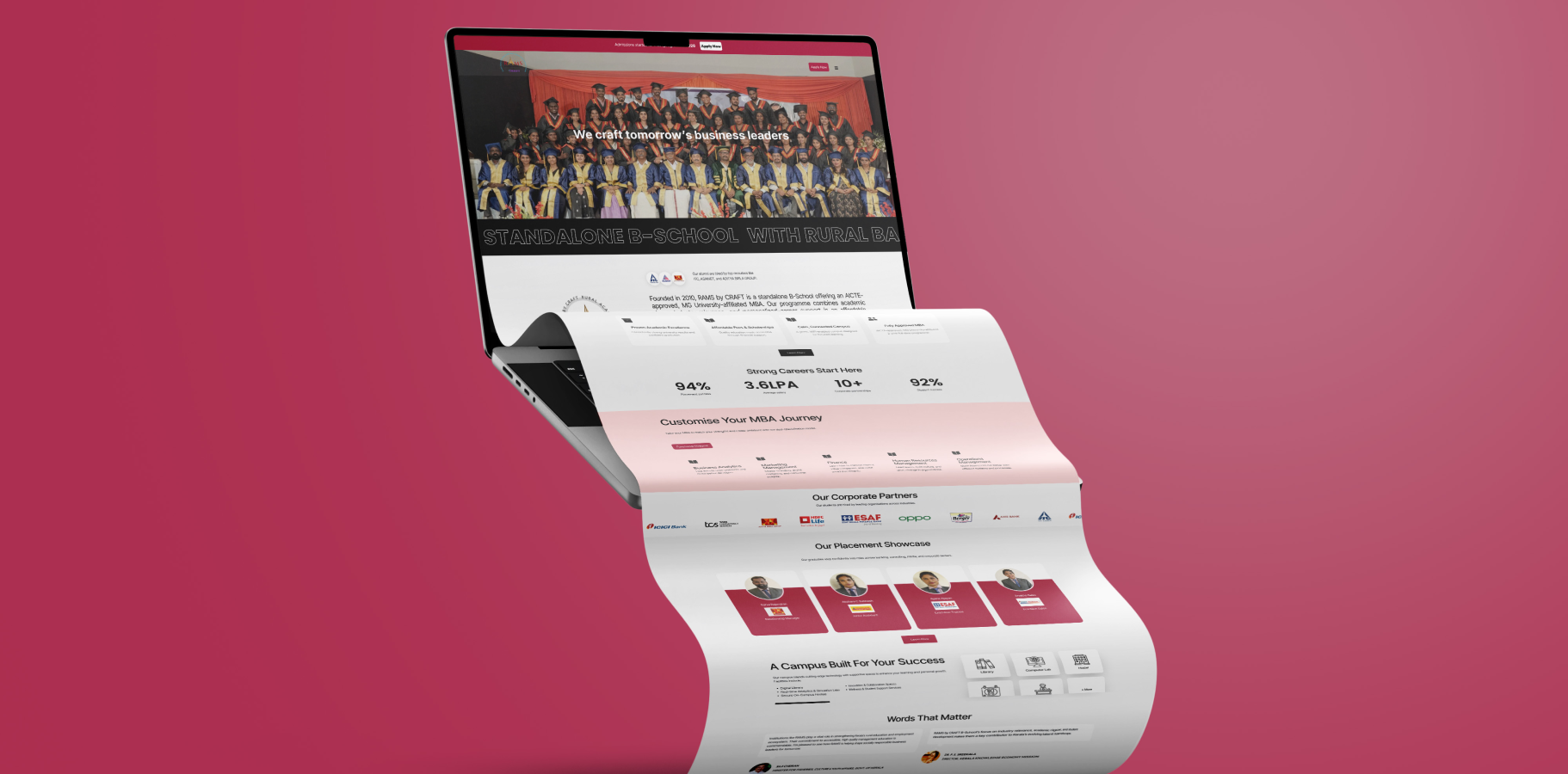 RAMS Business School College Website UI UX Design